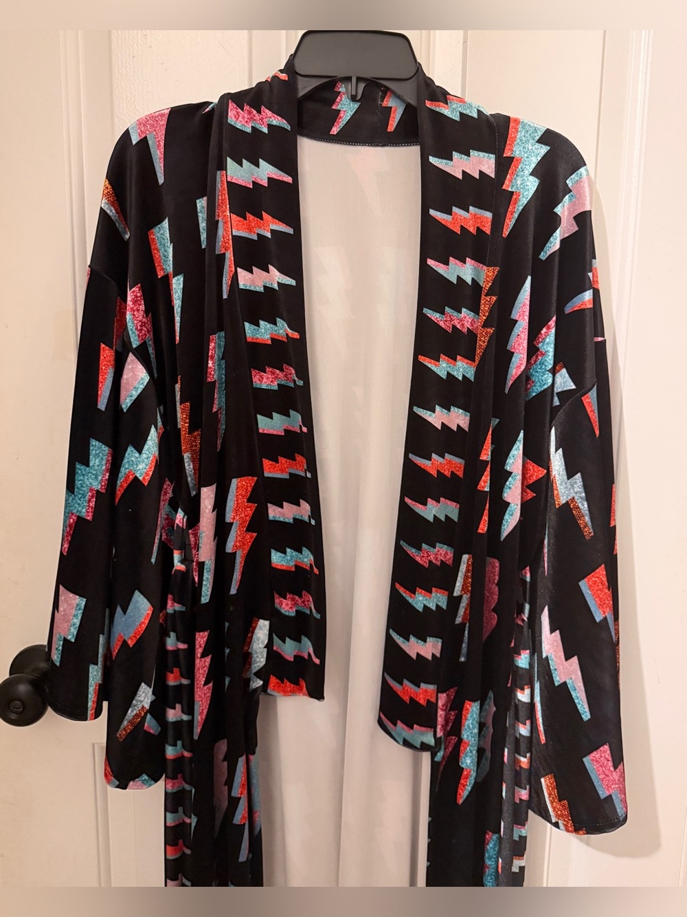 BlackMilk Ziggy Velvet Swan Kimono Lightning Bolts Robe David Bowie OS *RARE* - Picture 5 of 6